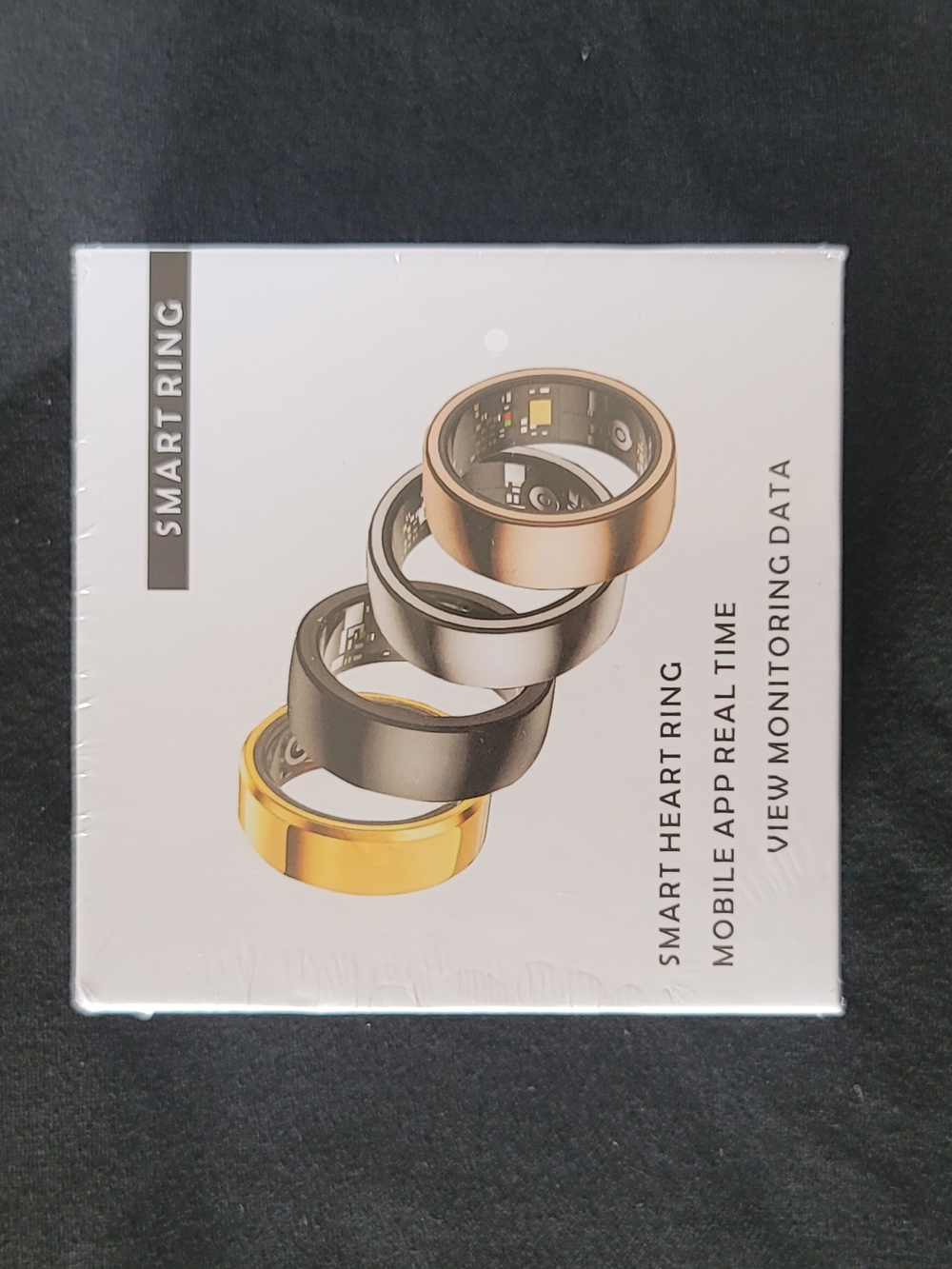 LuckRing Smart Ring Heart Rate Monitor Gold Stainless Steel Android/iOS Size 9
